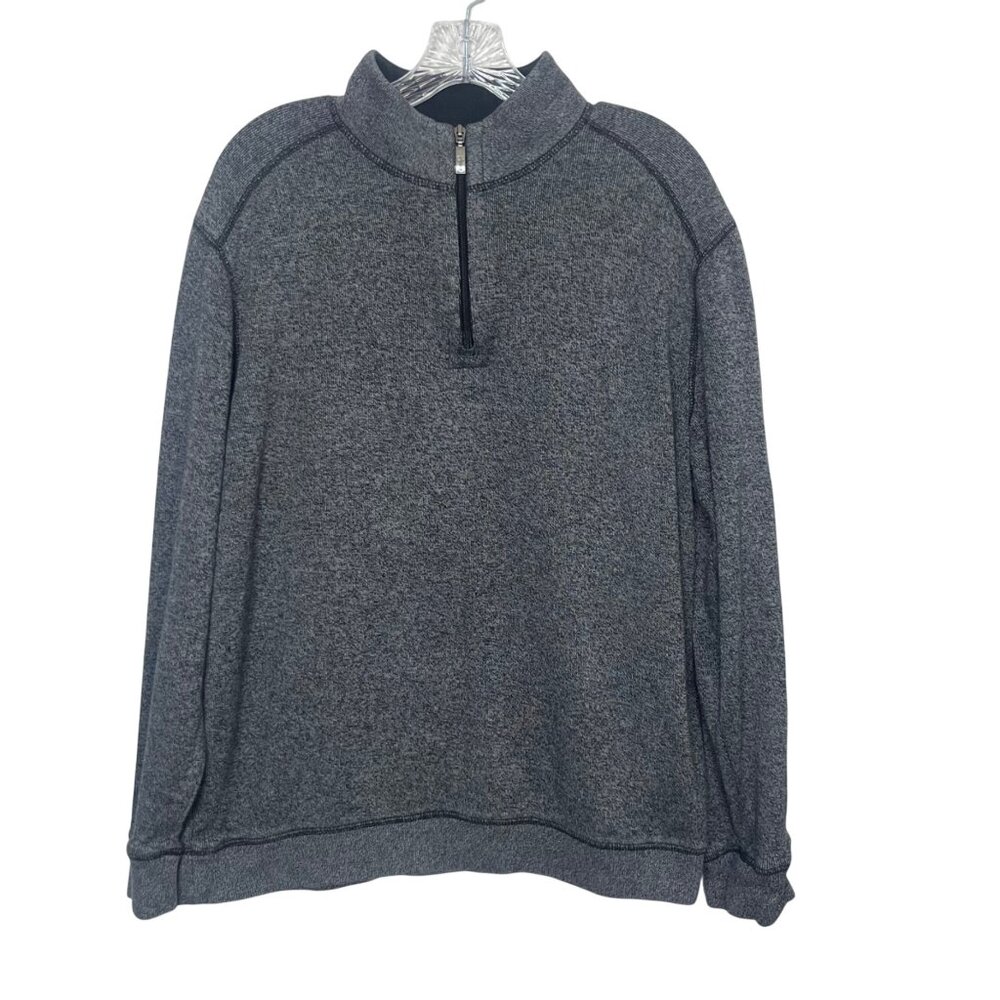 Paradise Collection 1/4 Zip Pullover Sweater Mens Large Gray Warm Casual